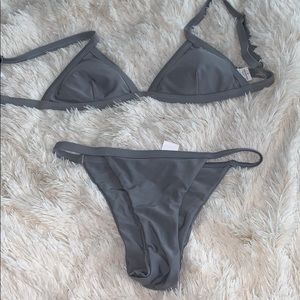Gray Triangle Bikini Set